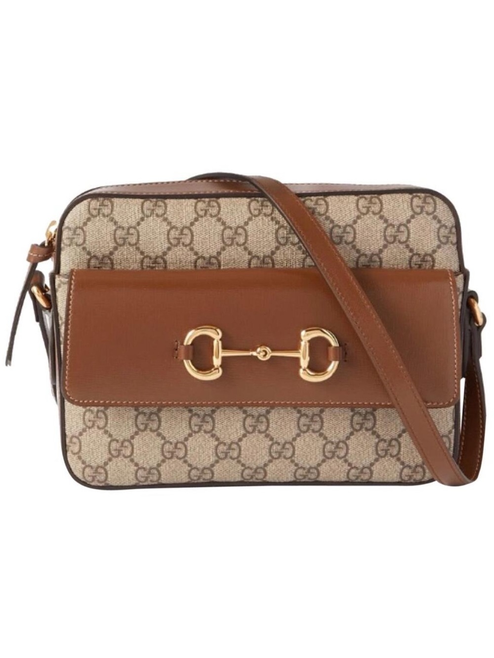 GUCCI Horsebit 1955 GG logo crossbody camera bag